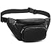 Fanny Pack, Veckle Fanny Pack for Men Sports Waist Bag Pack Headphone Jack Adjustable Strap Quick Release Zipper Belt Bag Traveling Running Hiking and Gym for Women Men & Unisex Black