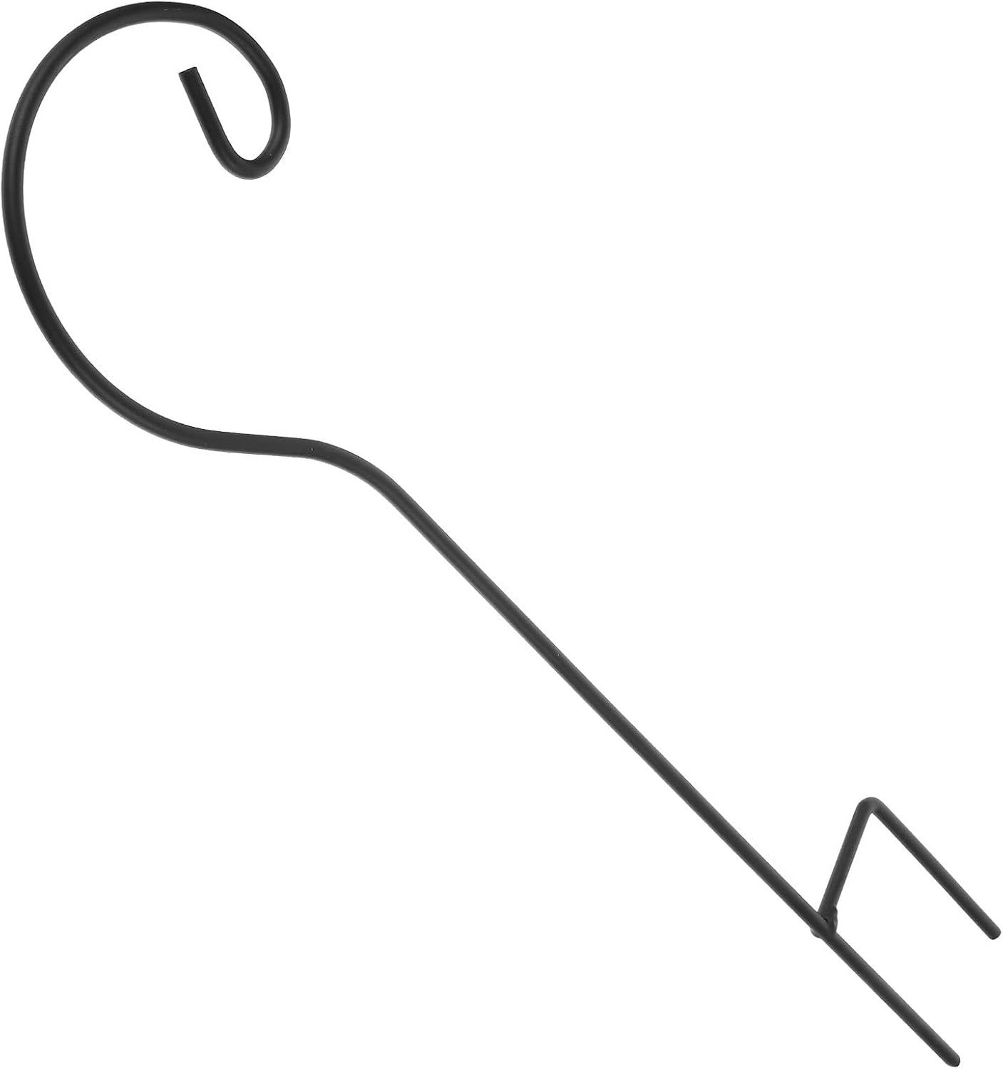 4pcs Outdoor Shepherd Hooks for Garden Plant Hangers, Heavy Duty Iron Patio Deck Hooks 11.5x42cm, Multi-Purpose Courtyard Fence Stakes for Hanging Flowerpots and Bird Feeders