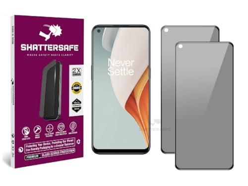 Image of Anti-Spy Privacy Tempered Glass Compatible For Oneplus Nord N100 [Pack of 2]. 9H Hardness, Anti-Scratch, Edge-to-Edge Protection With Easy Installation Kit & Case Friendly Fit.
