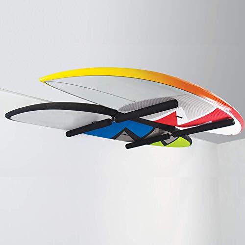 Onefeng Sports 150LBS Surfboard SUP Ceiling Storage Rack Overhead Hanger T-bar Mount Wall Display Rack Help You to Save Space Holds Boards Up to 34 Wide