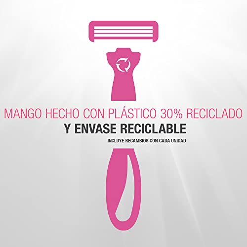 BIC Click 3 Soleil Sensitive Maquinilla de Afeitar Mujer + 10 Cuchillas de Recambio - imagen 5