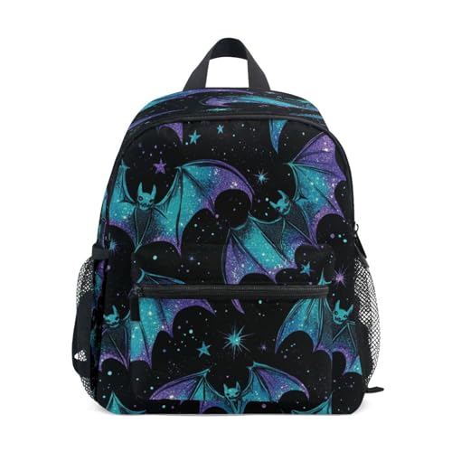 Neon-colored Bats Toddler Backpack Birthday For Boys Girls Durable Kids School Book Bag