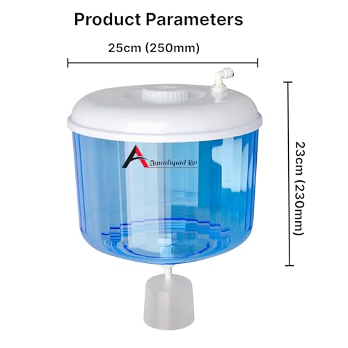 Image of 4L Water Dispenser Plastic Jar with Float Valve, RO ABS Food Grade, Leakproof Water Bottle for Home & Office Use | Water Dispenser Pot, 4 Liter, Blue, White