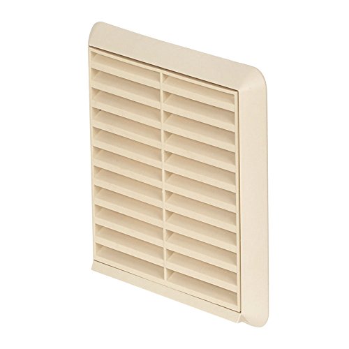 Airflow External Wall Vent Cover – Beige Plastic Grille for 100mm / 4" Ducting – Weatherproof Air Outlet – 154mm x 154mm