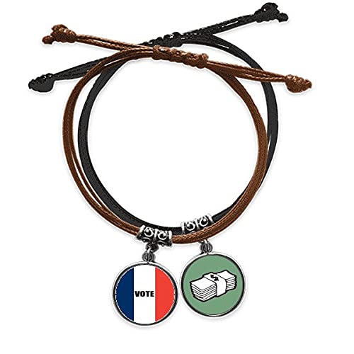 Pulsera de Francia de cuero para lucir en elecciones y eventos