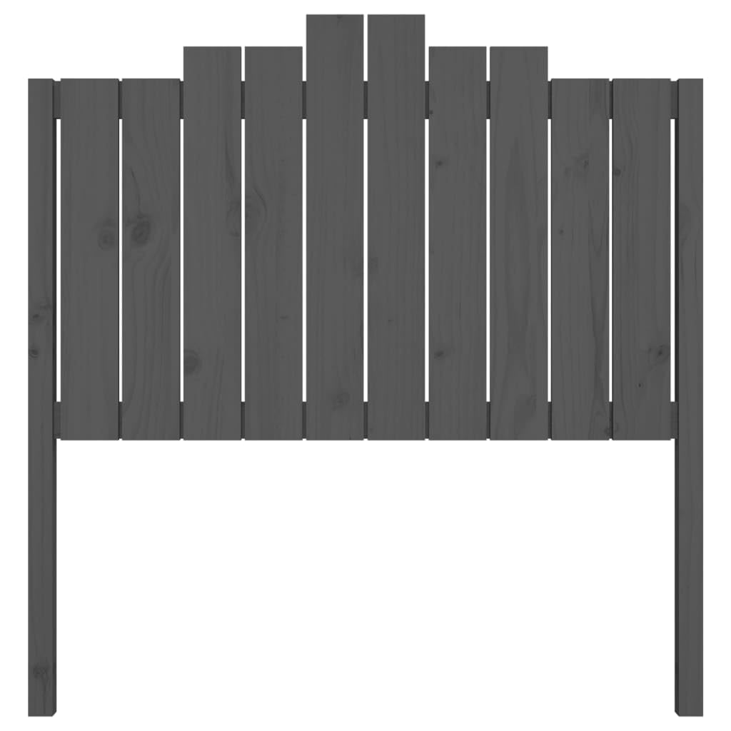 Testiera grigia in legno di pino massiccio, 106 x 4 x 110 cm, design rustico, per telaio letto, comoda headboard only, montaggio a parete, cabeceras de cama