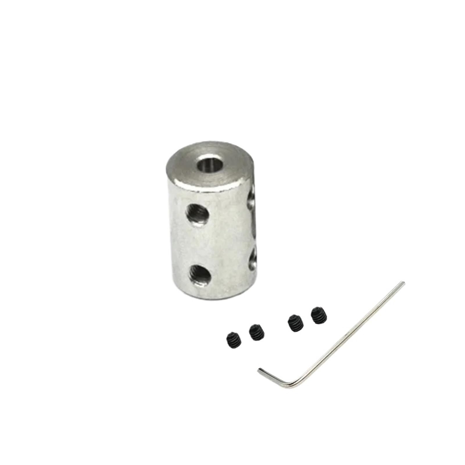 1 juego de acoplamiento rígido for eje de 4 mm/5 mm/6 mm/8 mm/10 mm, conector de acoplamiento de eje for motor CNC, manguito de transmisión de acero(4mm-4mm)