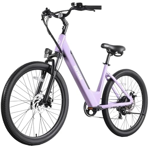Gotrax Dolphin 26" Step -Thru Electric Bike for Adults, Max 30 Mile & 20Mph | 500W Peak Motor, 30 Miles Range in Pedal-Assist, 7-Speed & Boost Mode, Front Suspension, 5 Assist Levels, Dual‑Disc Brakes