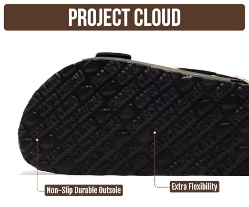 Image of Project Cloud 100% Genuine Leather Beach Sandals for Women 2026 with Lightweight & Comfortable Slides for Women - Non Slip with Memory Foam Slingback Womens Sandals 2026 (Garda)