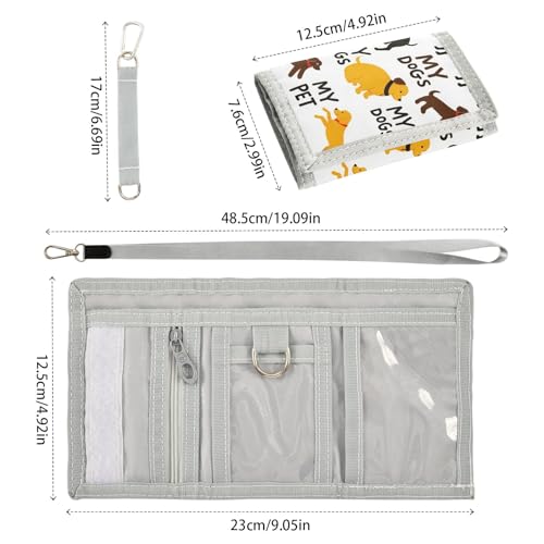 ALAZA Kids Wallets for Boys Girls Toddler Trifold Wallet Children Small Yellow Dogs Black Dogs with Zipper Coin Pocket3