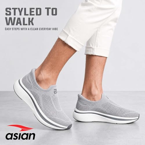 Image of ASIAN Wonderwalk Pro-01 Men's Premium Walking Shoes with Lightweight Knit Design | Soft Cushion Comfort, High-Grip Outsole, Breathable Knit and Supportive Daily Walk Performance