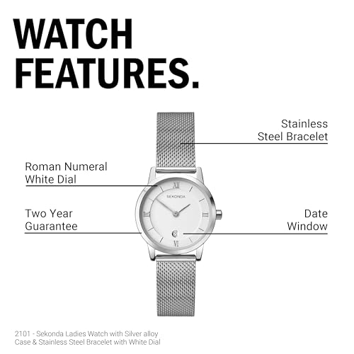 Sekonda Women's Quartz Watch with Silver Dial Analogue Display and Silver Stainless Steel Bracelet 2101.27
