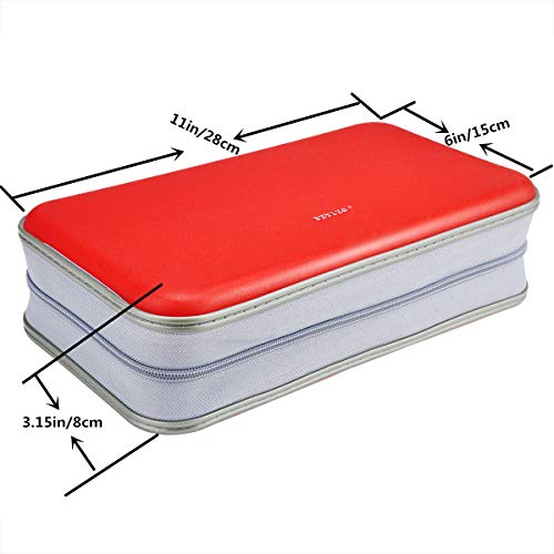 Cd Dvd Wallet, Wismart 96 Capacity Heavy Duty Sturdy Dvd Storage Hard Shell Cd Disk Holder Dvd Case Vcd Wallets Blu-Ray Media Case Storage Holder Organizer Wallet,96 Capacity (Red) #TOP1