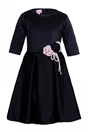 Vestido floral para niña La-V negro 122 cm que evita rozaduras en piel sensible 1