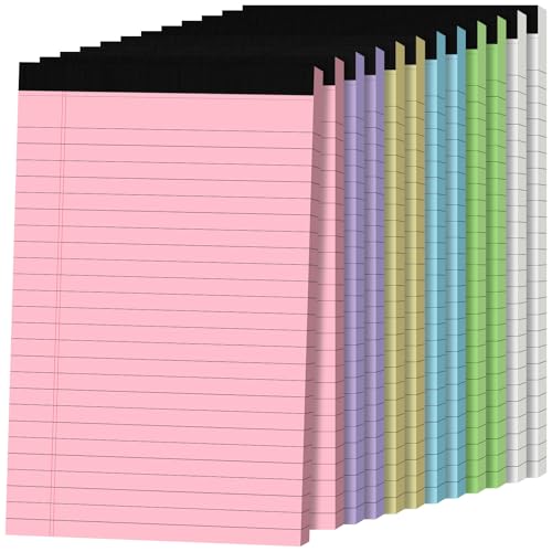 Blocs de notas de color 5x8 pulgadas con 12 cuadernos de líneas rayadas y hojas perforadas