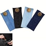 Hawfund 4 Stück Hosenbund-Erweiterung (5-8cm Verstellbar) – Elastische Taillenverlängerung mit Metallknopf für Jeans & Schwangerschaft – Atmungsaktives Material, Waschbar bis 40°C