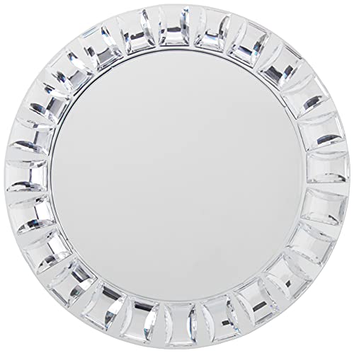 Charge It By Jay Mirror Glass Charger Plate 13” Decorative Melamine Service Plate For Home, Professional Dining, Perfect For Upscale Events, Dinner Parties, Weddings, Catering, 1 Piece, Big Beads #TOP1
