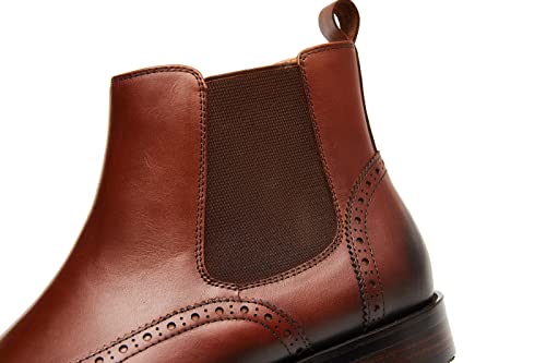 Image of Santimon Men's Chelsea Boots Leather Formal Dress Boots For Men Business Casual Wingtip Ankle Boots