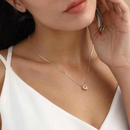 Image of Personalized Bubble Letter Initial Necklace, 14K Gold Plated, Dainty Pendant for Women, Trendy Gold Jewelry