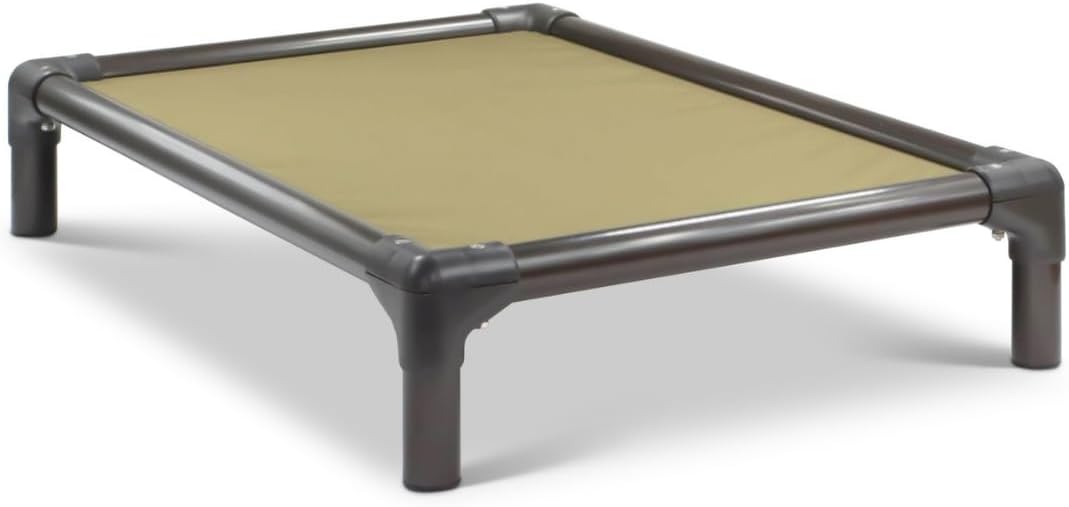 Kuranda Chewproof Elevated Dog Bed - Walnut PVC - 35" x 23" - Cordura Nylon - Gold