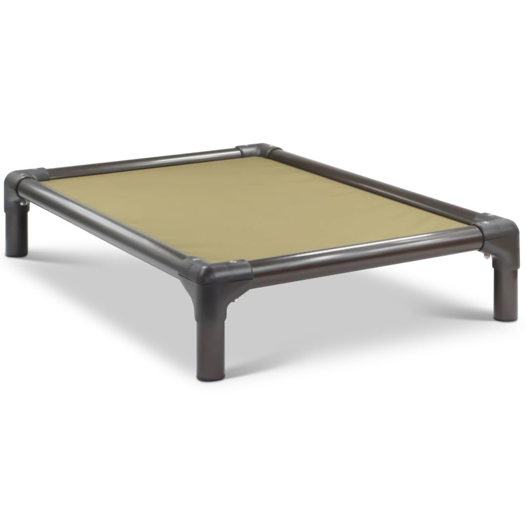 Kuranda Chewproof Elevated Dog Bed - Walnut PVC - 35" x 23" - Cordura Nylon - Gold