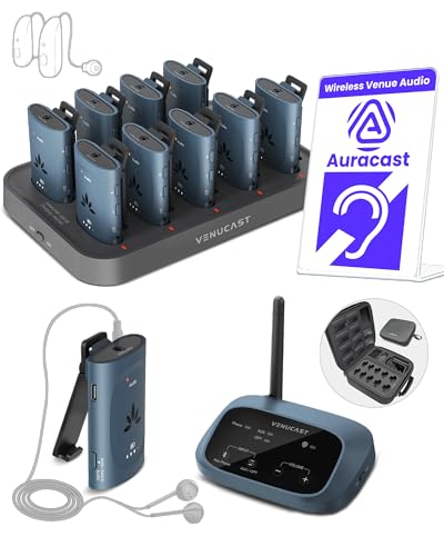 Assistive Tech Funding Sources for Deafblind Individuals 9 Venucast AuraPlex MX - Auracast Assistive Listening System for Church, Works with Auracast Hearing Aids, 1 Transmitter & 10 Receiver Devices, Expandable, 328ft Range for Events & Classrooms