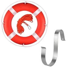 Life Ring 23"/28" Boat Safety Throw Buoy with Reflective Tape & Grab Lines - Orange Life Rings for Boats,Includes Water Floating Saving Rope