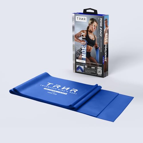 TRNR Physio Resistance Bands Premium Stretch Exercise Bands for Pilates Physiotherapy Rehab Mobility Yoga & Home Workouts Light Medium Heavy Resistance & 3-Pack (Light)