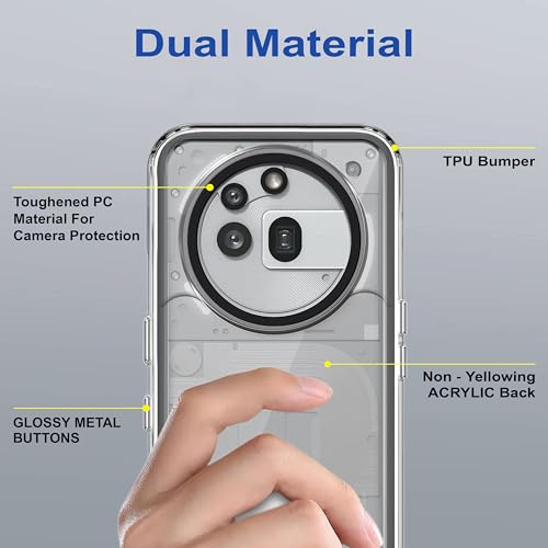 Image of Zapcase Back Case Cover for Nothing Phone (3a) Pro | Compatible for Nothing Phone (3a) Pro Back Cover | Case Cover with Camera Protection | (TPU + PC | Translucent Black)