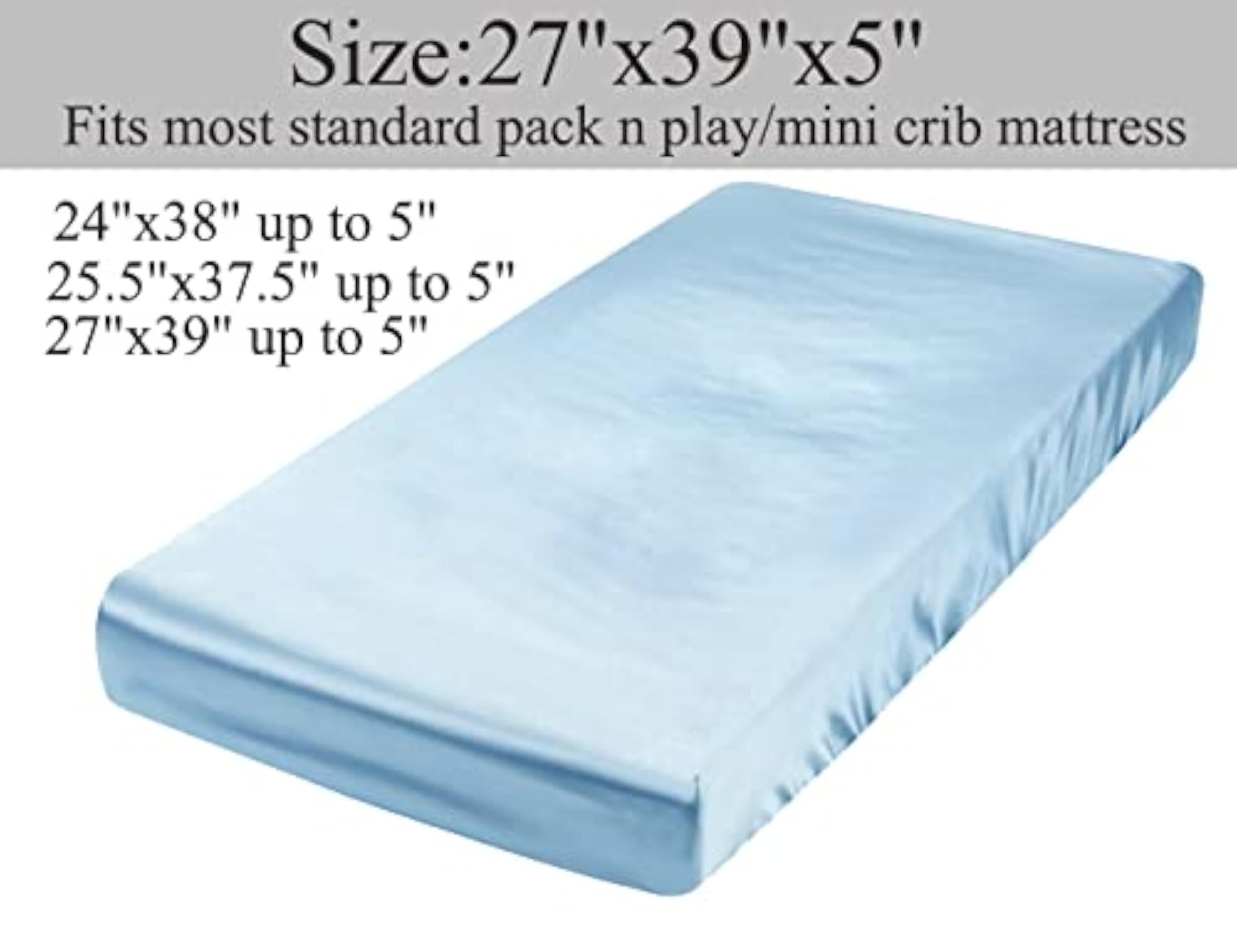Satin Pack n Play Ultra Soft Silk Fitted Sheet Set