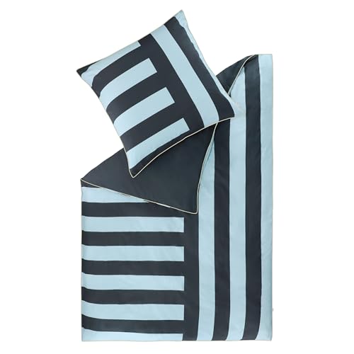 Esprit Bettwäsche 135x200 Baumwolle blau - Luxus Renforcé Bettwäsche Set...
