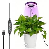 Pflanzenlampe LED, Pflanzenlicht,3 Beleuchtungsmodi,48 LEDs Pflanzenleuchte Wachsen licht Vollspektrum mit Zeitschaltuhr 3/9/12 Std mit USB Adapter, 10 Helligkeit, für Große Pflanzen oder Samen