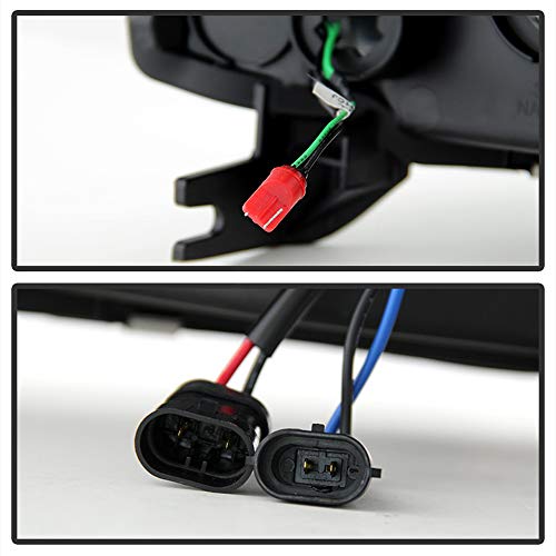 Acanii - For 2007-2014 Chevy Suburban Tahoe Avalanche Black Optic Led Tube Projector Headlights Headlamps Set Left+Right, Onyx Black V3 #TOP4