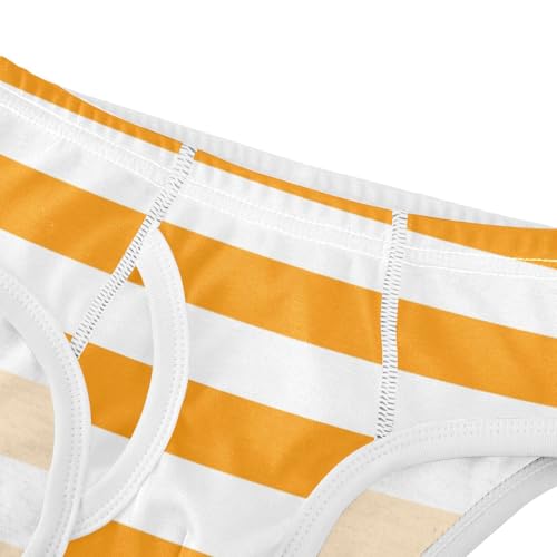White Orange Stripe Toddler Boy's Underwear 2T4