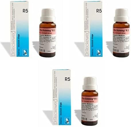 Dr. Reckeweg 3 Lots X Dr.Reckeweg R5 Homeopathic Remedy Drops - 22 ML