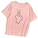 Produktbild GOKOMO Damen Women Casual Kurzarm Love Bedruckte Damen O-Neck Bluse T-Shirt Tops(Wassermelonenrot,Small)