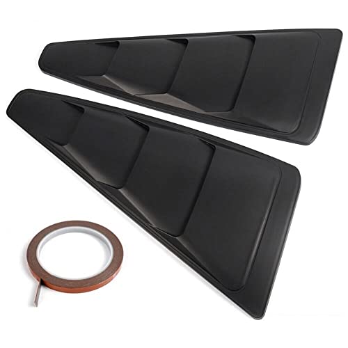 Runsentai Fits Gt 1/4 Quarter Side Window Louver Cover 2Pcs Matt Black #TOP26