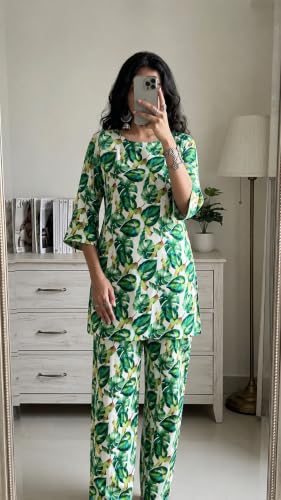 Image of RANGRIKA.in Co-ord Set for Women Stylish | Kurta Set for | Short Kurti with Palazzo | Ethnic Jaipuri Kurti Set | Kurti Palazzo Set | Salwar Suit