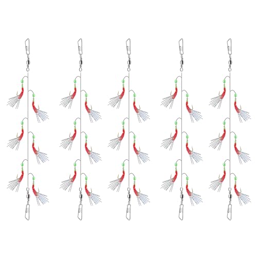 30 Pièces Bas de Ligne, Appâts Bioniques avec Perles...