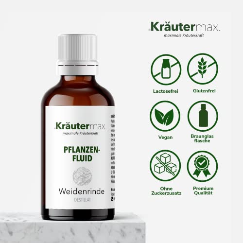Weidenrinde Tropfen | Weidenrinde Pflanzenfluid als perfekter Ersatz zu Weidenrinde Kapseln und Weidenrinde Tee | Weidenrinde Vegan 1 x 50ml