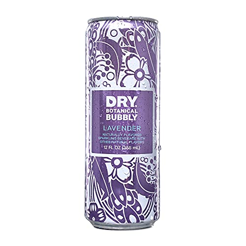 DRY Sparkling Non-Alcoholic Lavender Botanical Bubbly I 4 Clean Ingredients I Delicious Way to Be Sober & Social I Zero Proof Mocktail Mixer I Craft Non-Alcoholic Multi-Use Beverage, Pack of 12