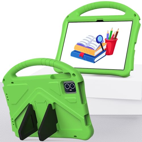 Coque T-Mobile Revvl Tab 2 2025 idéale en voyage avec bandoulière voiture et support vert