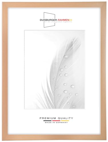 Marco de fotos DR24 50x75 (Haya) hecho a medida, marco de madera de MDF de 35 mm de ancho que incluye cristal artificial antirreflectante, pared trasera estable, pasadores y perchas