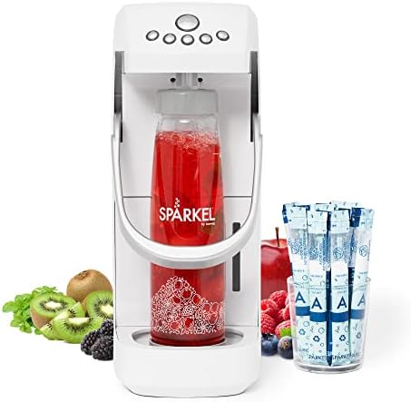 Spärkel Beverage System (White) - Sparkling Water and Soda Maker - A New Way of Sparkling - Use Fresh & Natural Ingredients - No CO2 Tank Needed
