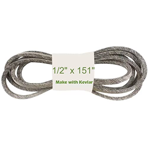 Correa para cortacésped 1/2' x 151' Correa para plataforma Correa para transmisión de césped Hecha con Kevlar Compatible con Ferris 23256, 5023256 Compatible con Simplicity 5023256, 5023256SM