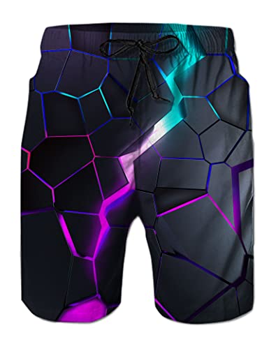 Fanient Badehose für Herren Trainingshose Wasserabweisend Badeshorts für Männer 3D Druck Schnelltrocknend Jungen Schwimmshorts mit Tunnelzug