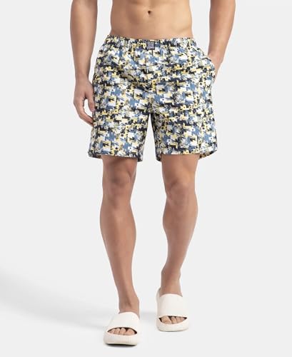 Image of Jockey US57 Men Super Combed Mercerized Cotton Woven Printed Boxer Shorts with Side Pockets (Pack of 2, Prints May Vary)