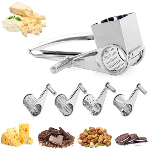 Rotary Cheese Grater with 4 Planer Heads