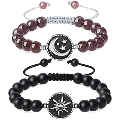 COAI My Sun and Stars Moon of My Life Onyx Lepidolite Stone His and Hers Bracelets for Couples Cover