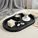 Hanobe Decorative Trays for Coffee Table : Black Oval Centerpiece Tray Wood for Farmhouse Entry Table Decor Round Bathroom Tray for Living Room Kitchen Counter